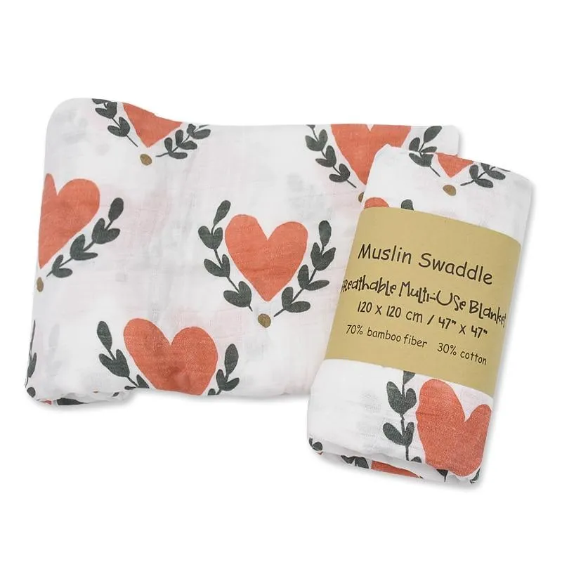 Baby Bamboo Cotton Breathable Soft Muslin Wrap Blankets