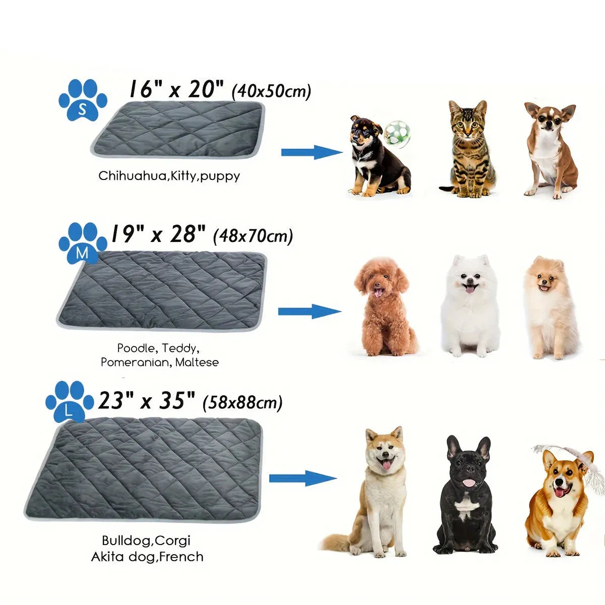 Cat Dog Non-Slip Mat, Extra Warm Thermal Pet Pad