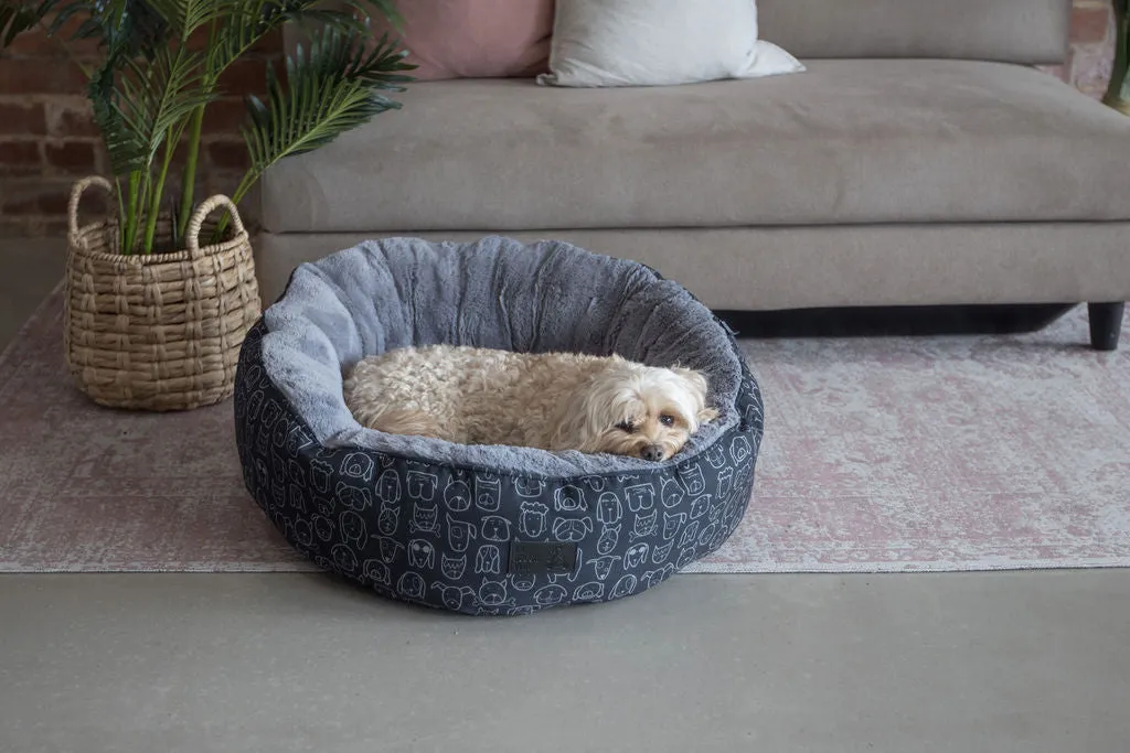 Dog Central Black Removable Cushion Round Bed