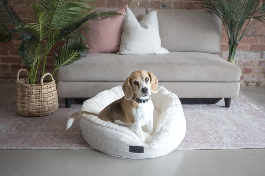 Dog Central Taupe Removable Cushion Round Bed