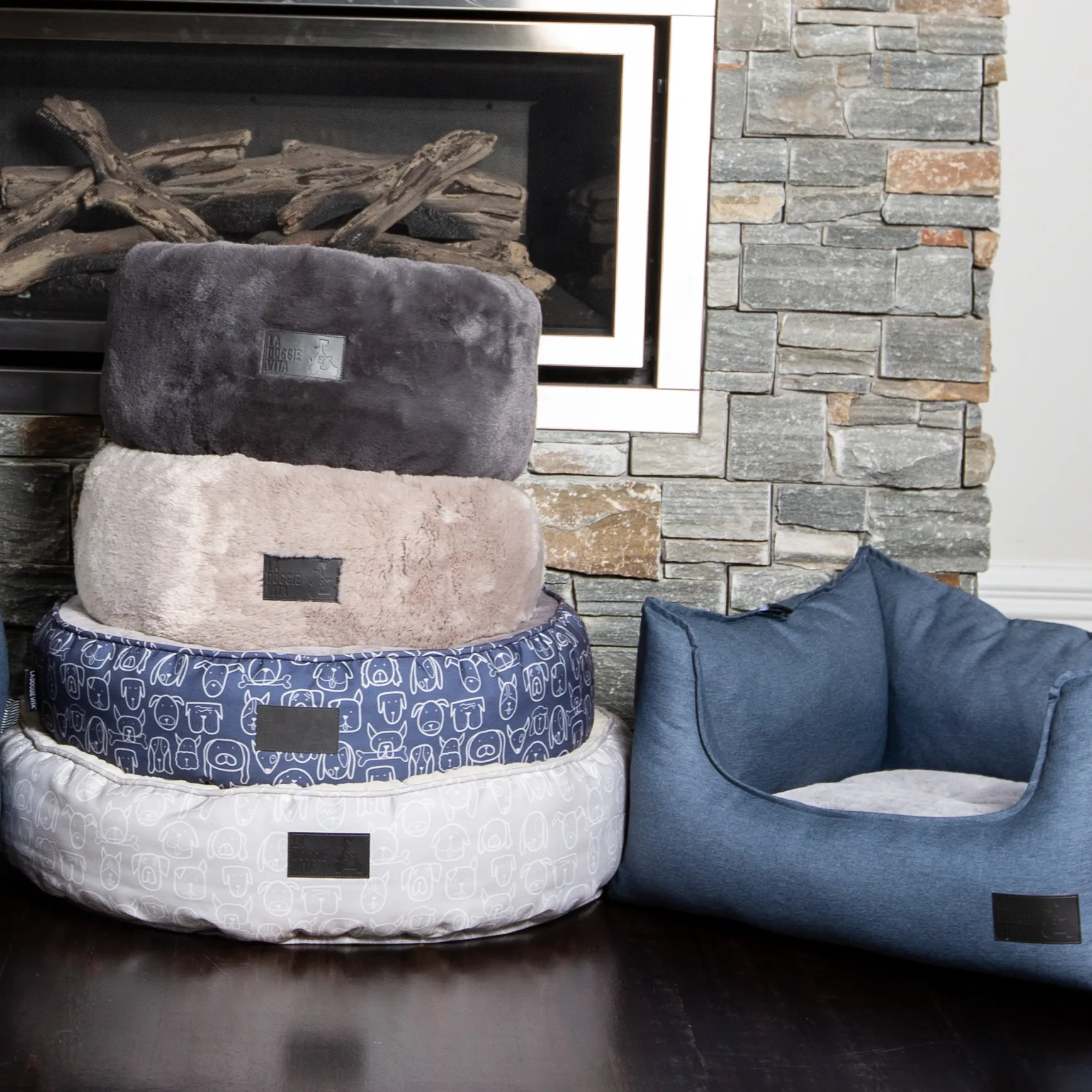 Dog Central Taupe Removable Cushion Round Bed
