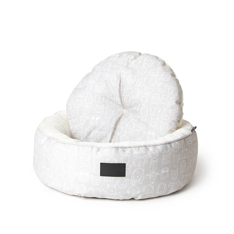 Dog Central Taupe Removable Cushion Round Bed
