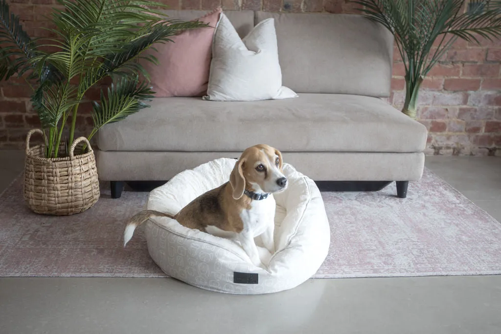 Dog Central Taupe Removable Cushion Round Bed