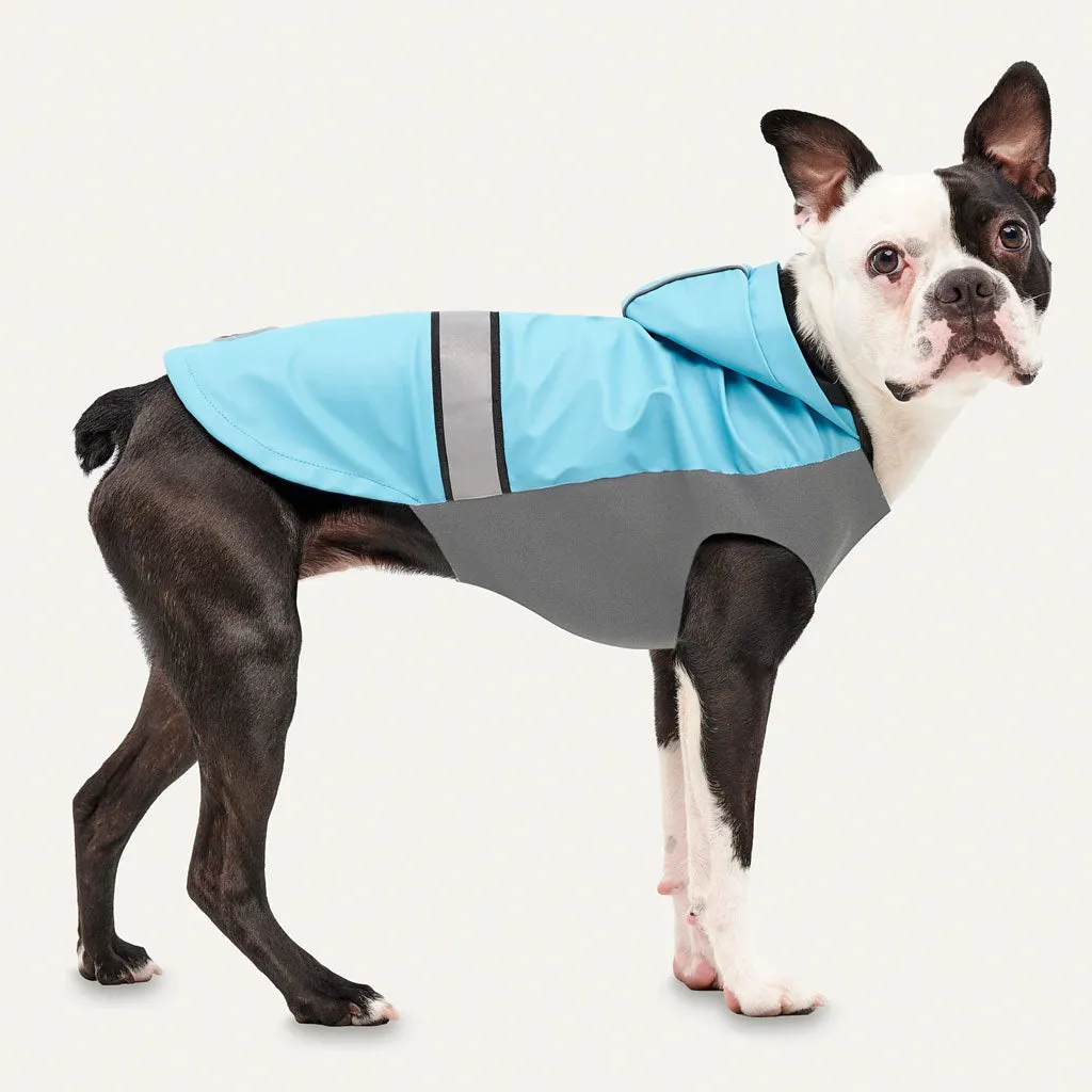Goo-eez Reflective Hooded Raincoat Baby Blue for Dogs