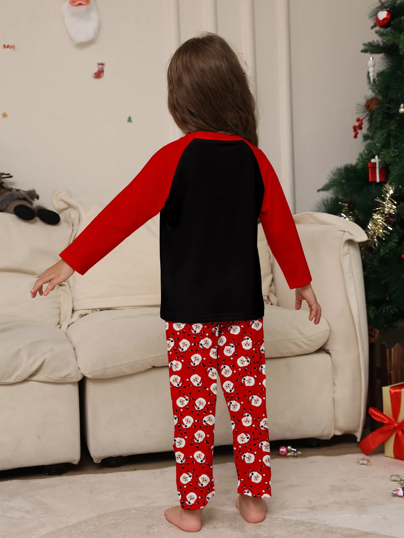 “Merry Xmas” Santa Claus Print Family Pajama Set