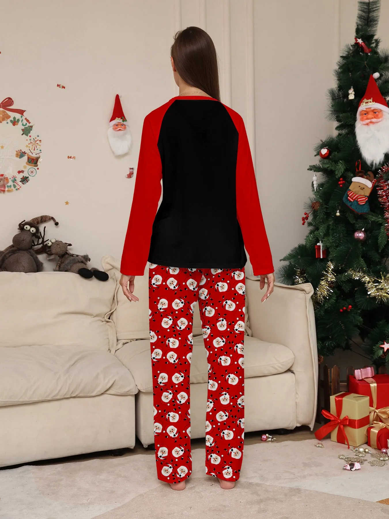 “Merry Xmas” Santa Claus Print Family Pajama Set