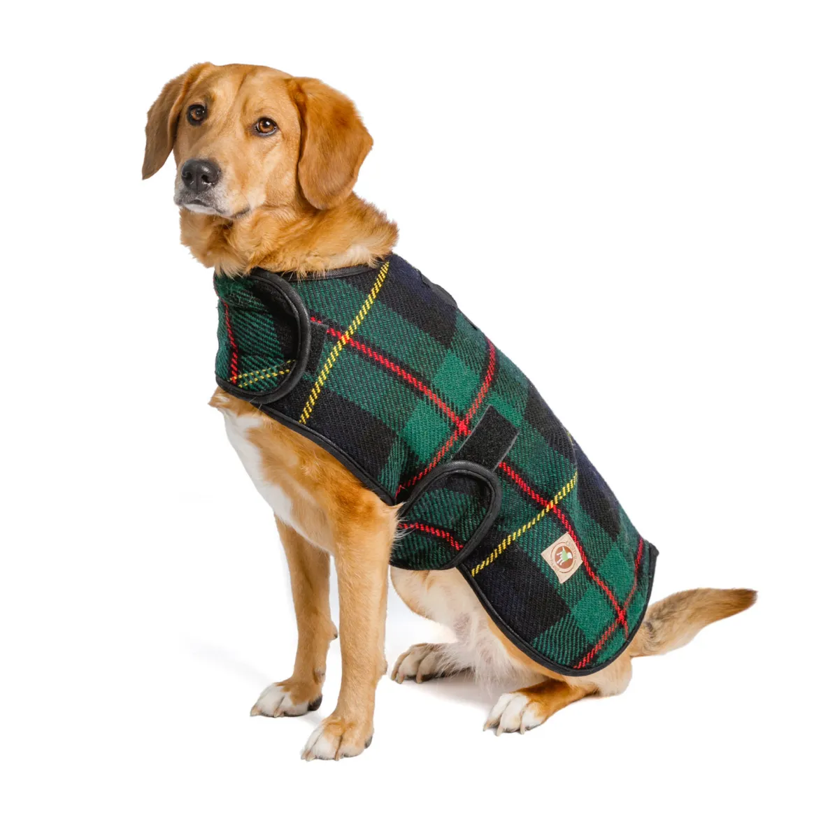 Navy Tartan Plaid Dog Blanket Coat