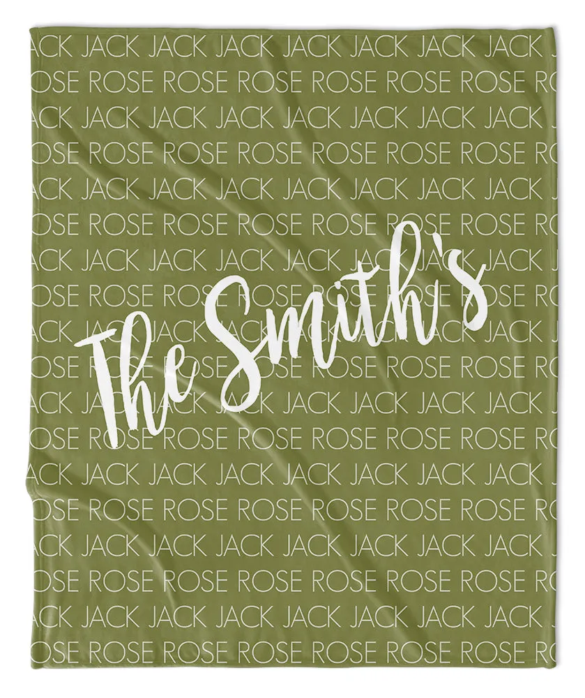 PERSONALIZED FAMILY NAME BLANKETS