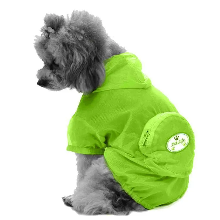 Pet Life ® 'Thunder Paw' Ultimate Waterproof Collapsible Multi-Adjustable Travel Dog Raincoat