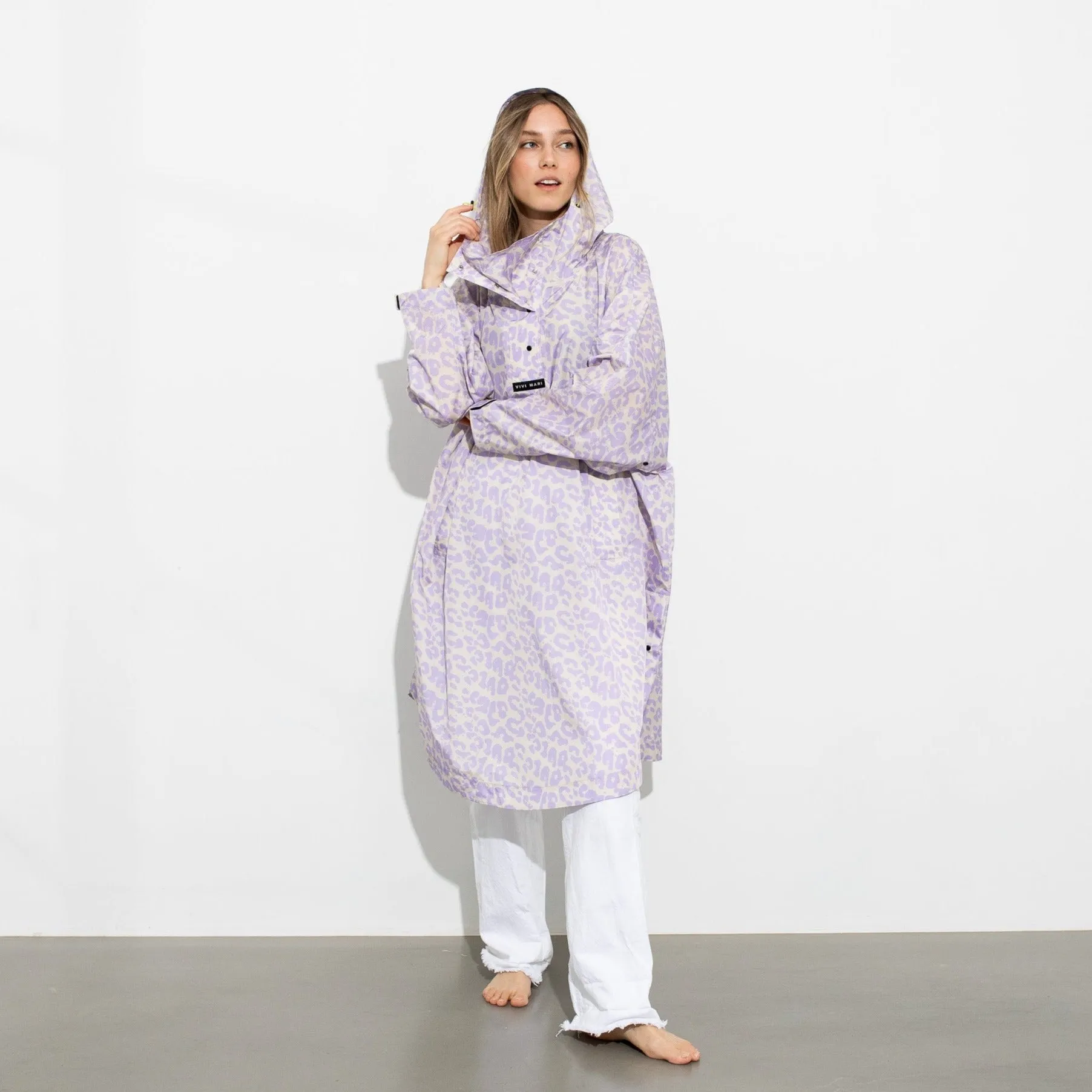 Raincoat leo splashes lavender/grey