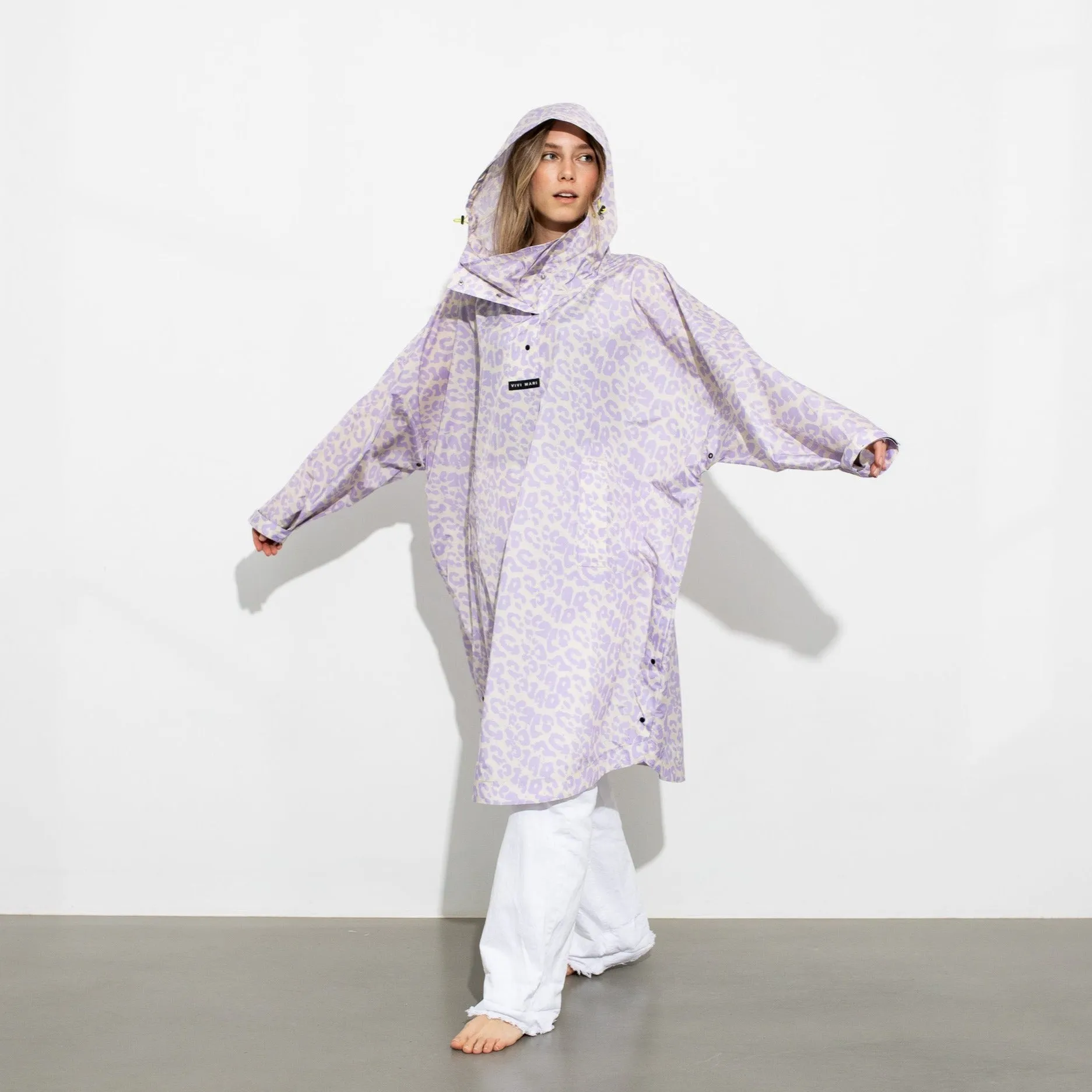 Raincoat leo splashes lavender/grey