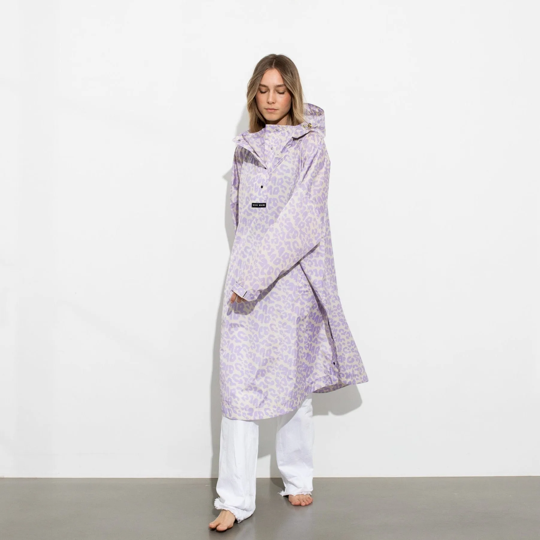 Raincoat leo splashes lavender/grey