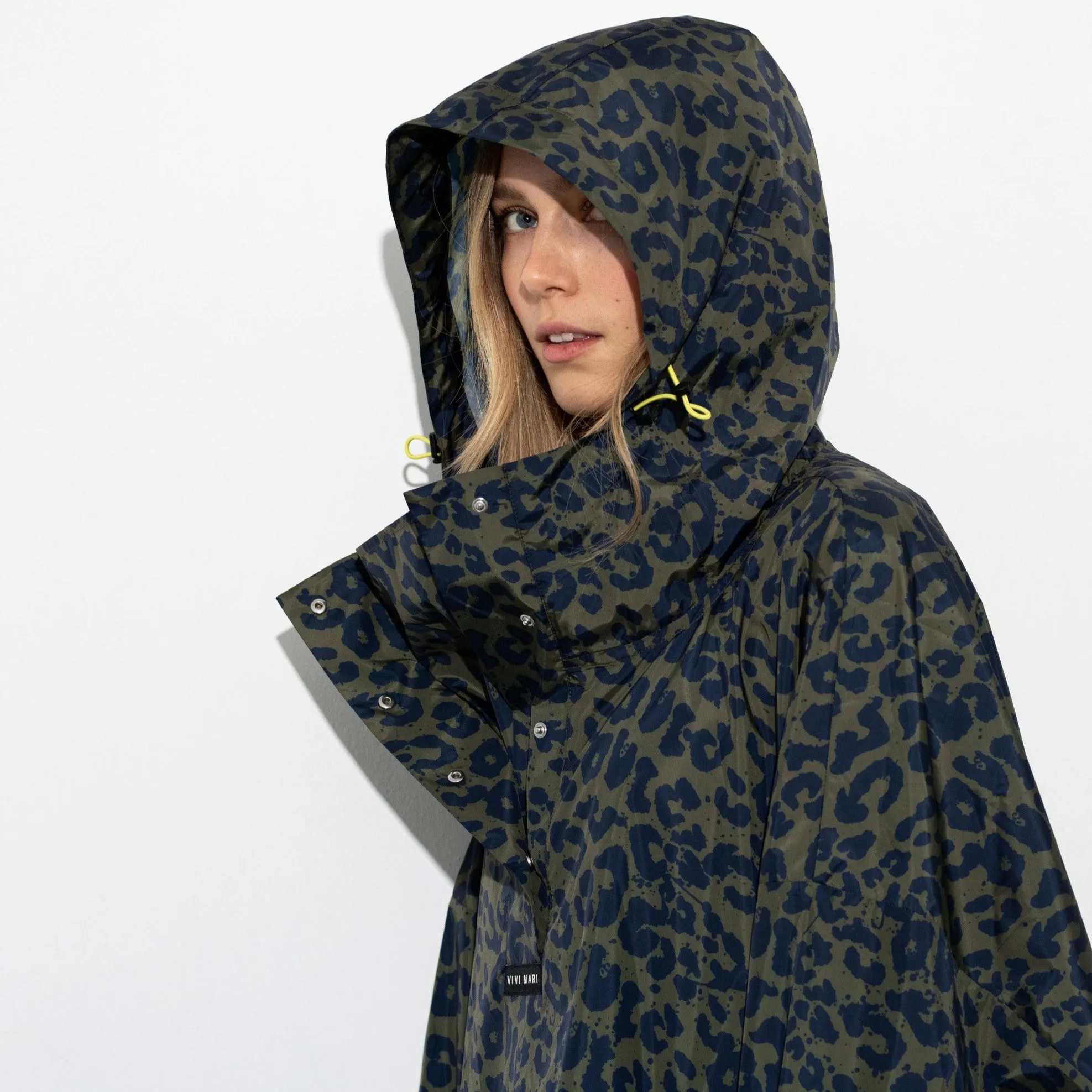Raincoat leo splashes navy/olive