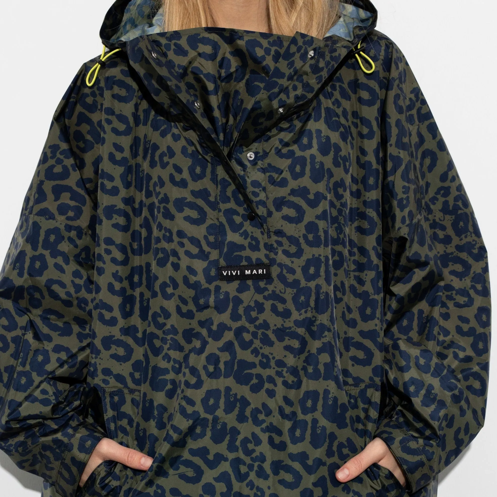 Raincoat leo splashes navy/olive