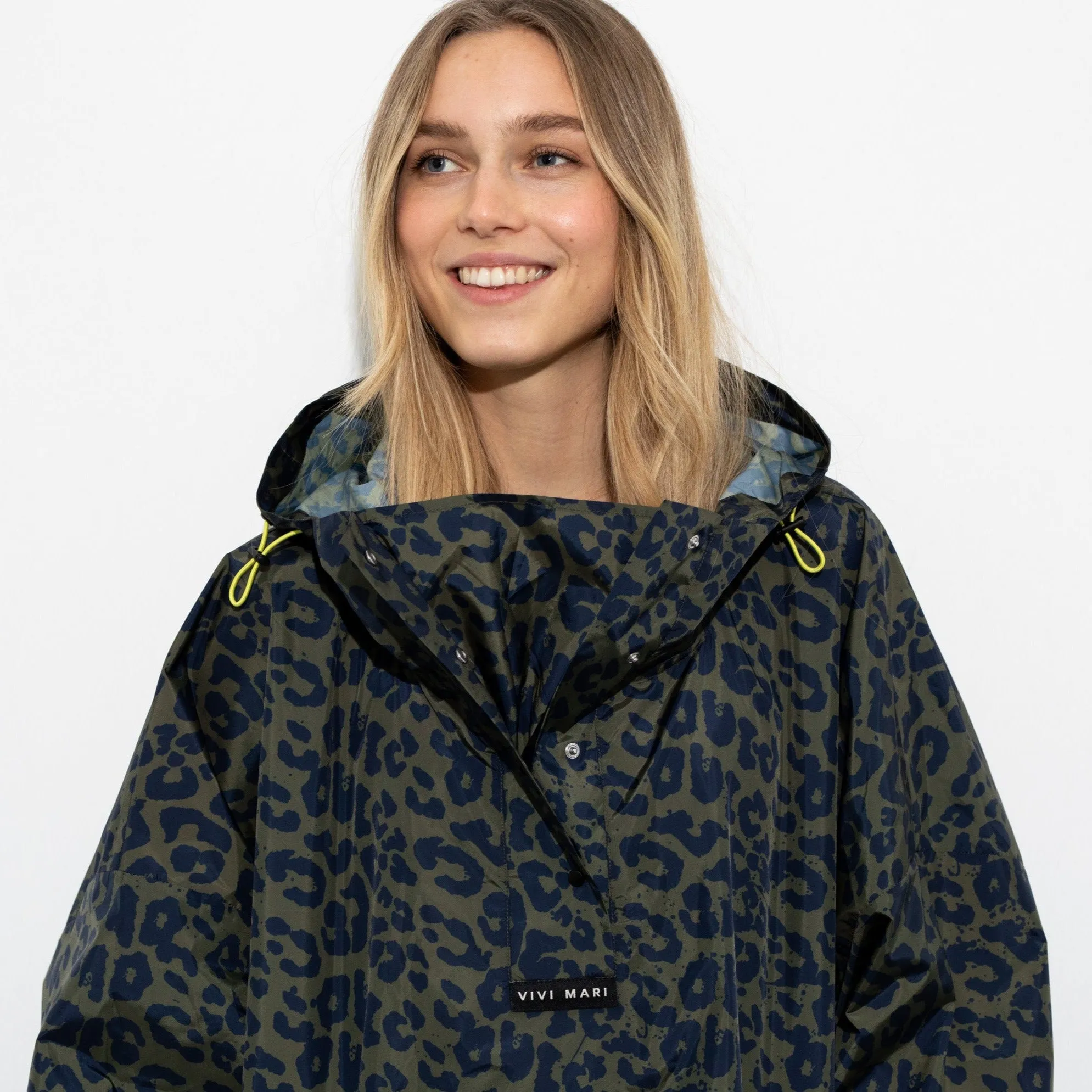 Raincoat leo splashes navy/olive