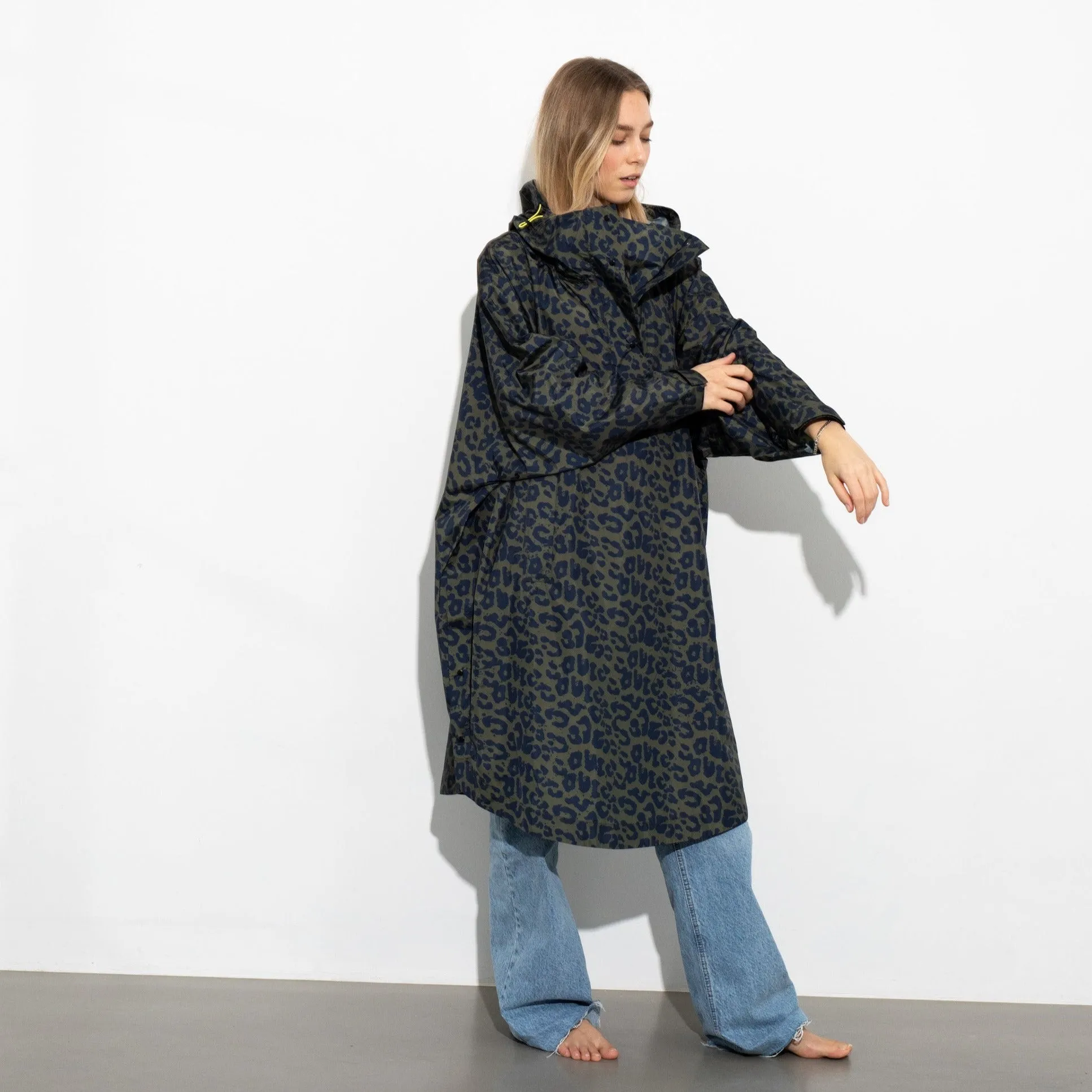 Raincoat leo splashes navy/olive