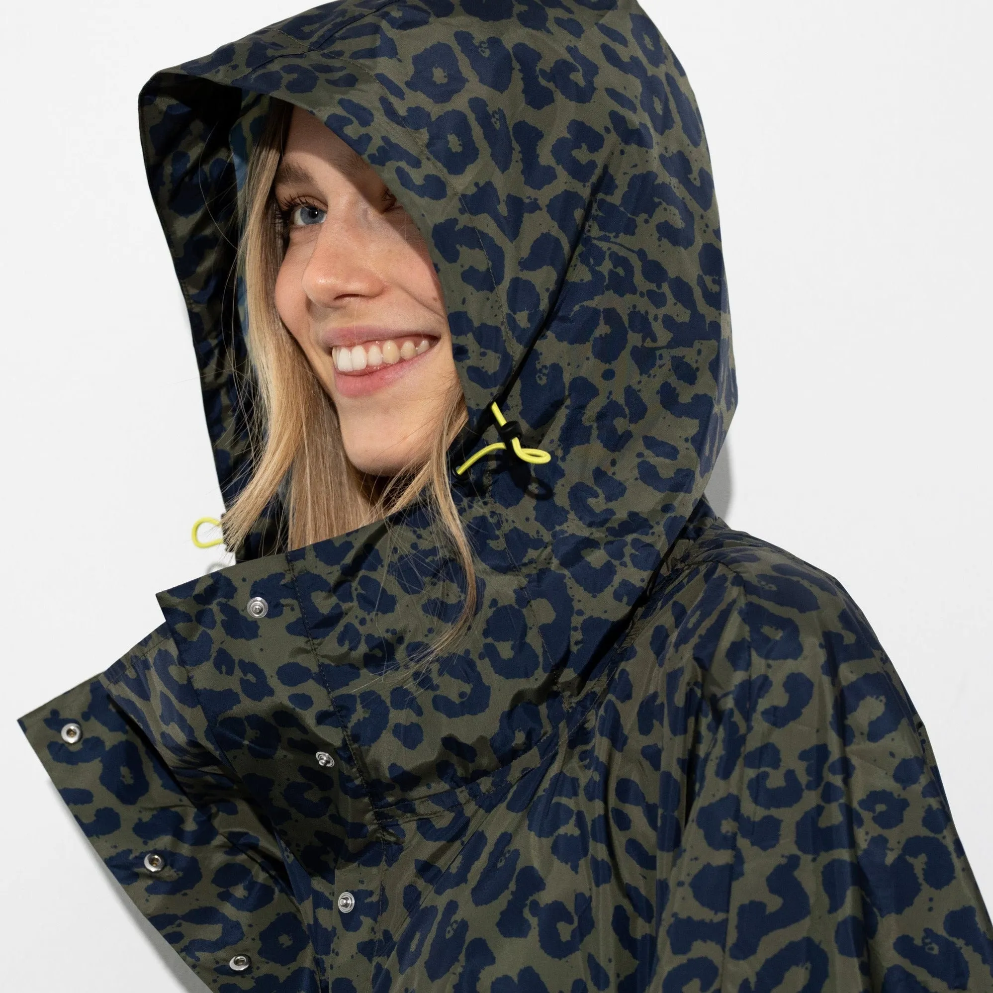 Raincoat leo splashes navy/olive