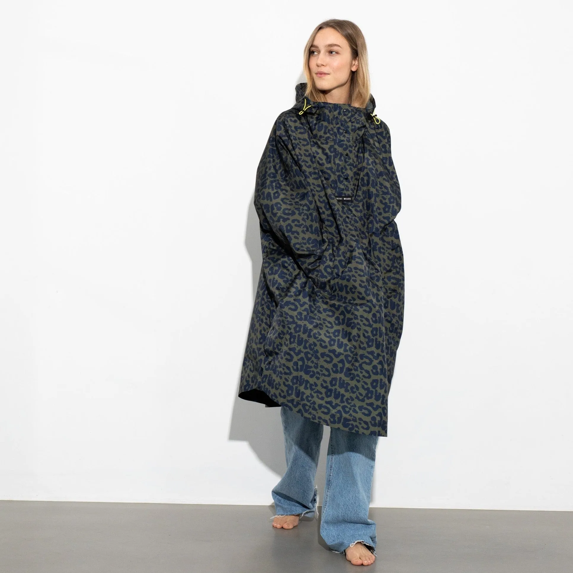 Raincoat leo splashes navy/olive