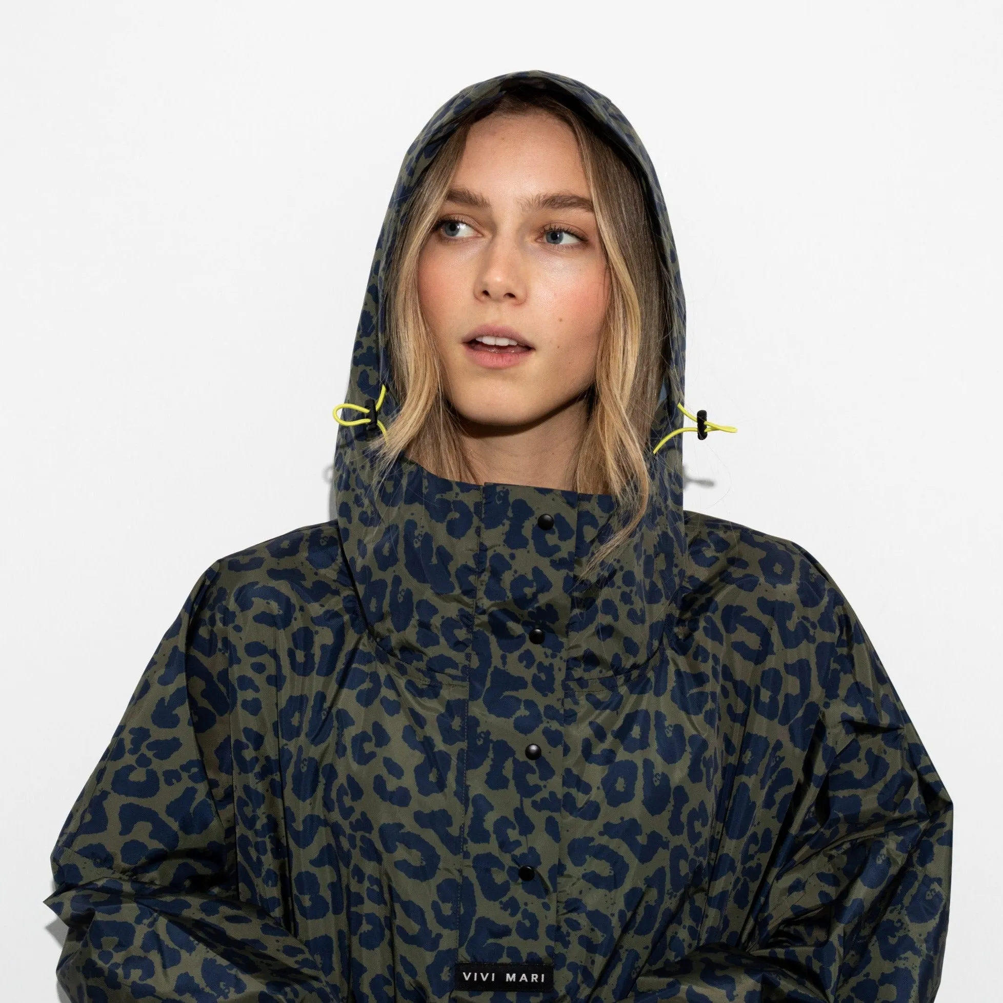 Raincoat leo splashes navy/olive