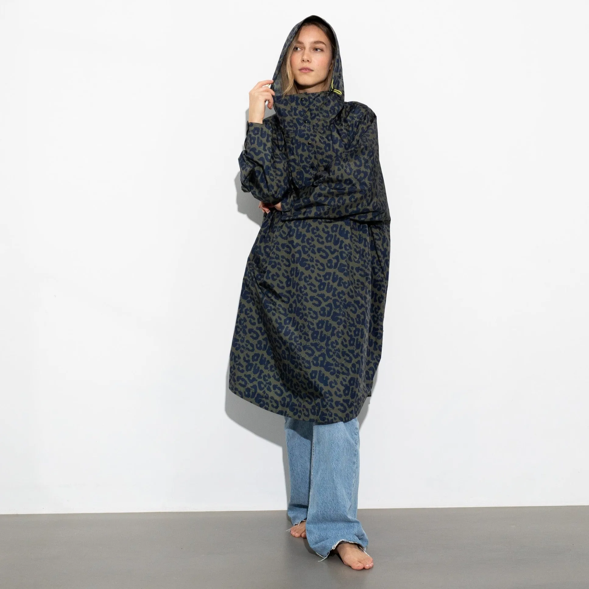 Raincoat leo splashes navy/olive