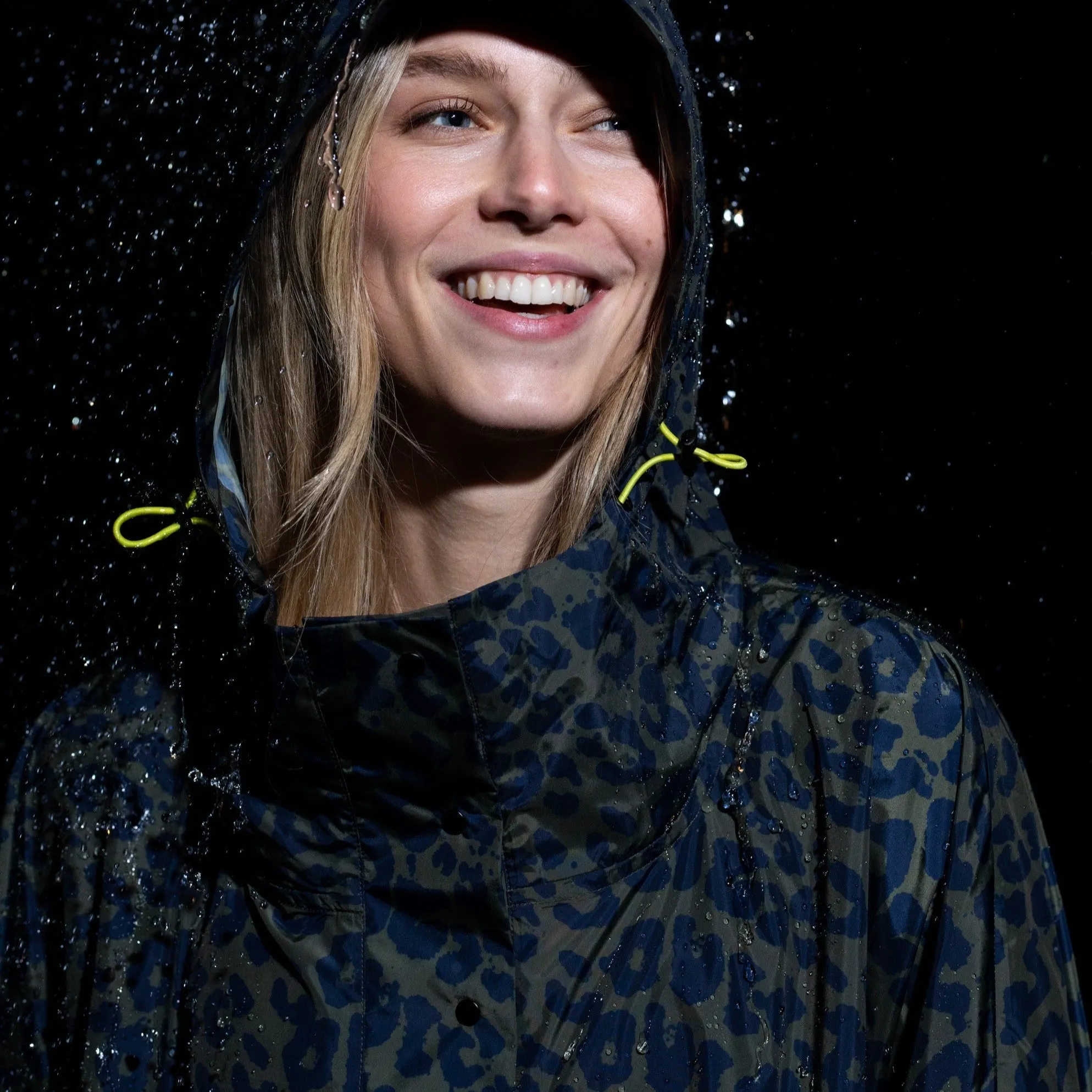 Raincoat leo splashes navy/olive