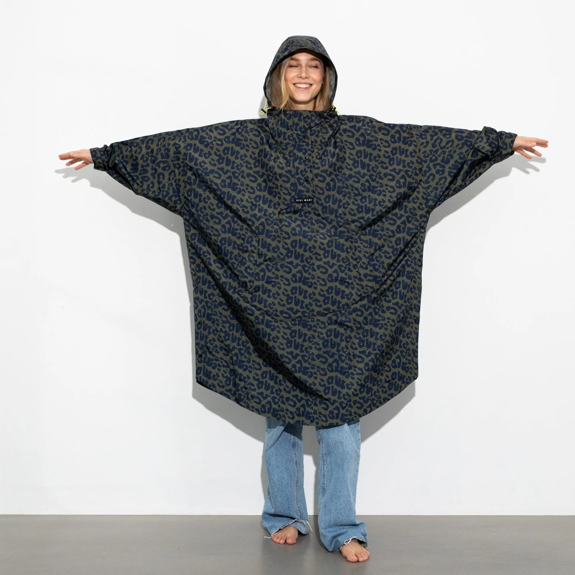 Raincoat leo splashes navy/olive