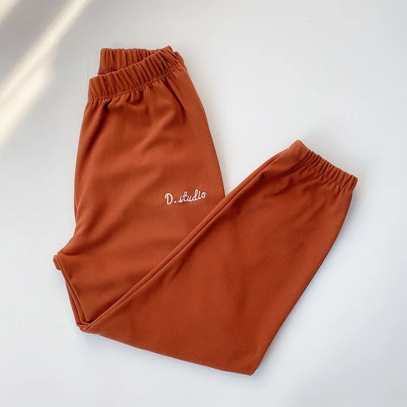 Women Warm Pants Japanese Coral Jogger Long Home Casual Pants