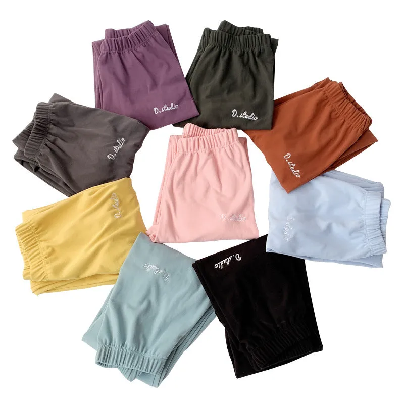 Women Warm Pants Japanese Coral Jogger Long Home Casual Pants