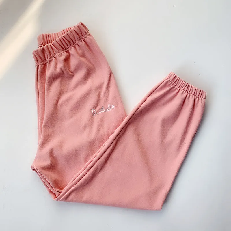 Women Warm Pants Japanese Coral Jogger Long Home Casual Pants