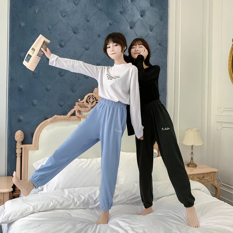 Women Warm Pants Japanese Coral Jogger Long Home Casual Pants